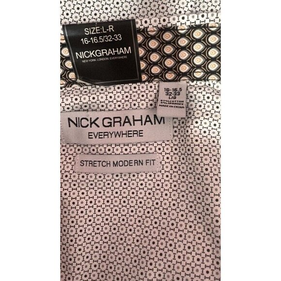 NWOT Nick Graham Everywhere Men‎ Size Large Stretch L/S Shirt Modern Fit Gray - Picture 6 of 9